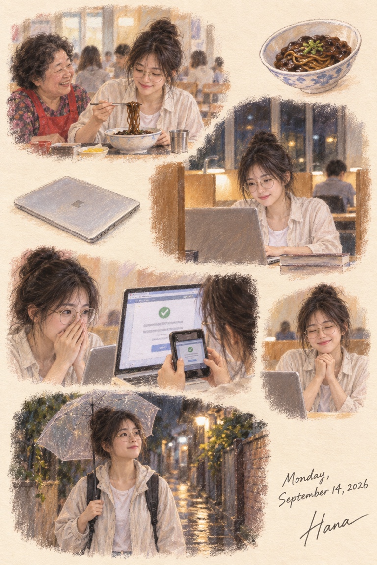 Hana's page for Monday, September 14