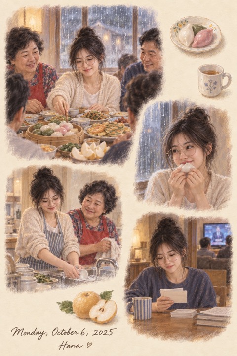 Hana's page for Monday, October 6, 2025